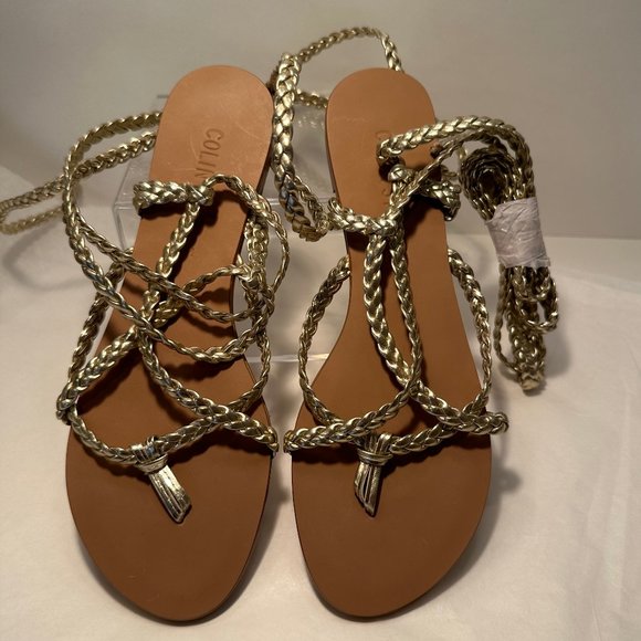 BRAND NEW Colin Stuart Braided Wrap-Up Gladiator Sandals. - Picture 2 of 5